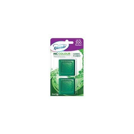 KOLORADO wc tartályba tabletta színes víz 2db-os Zöld erdő illat (24 darab/karton)