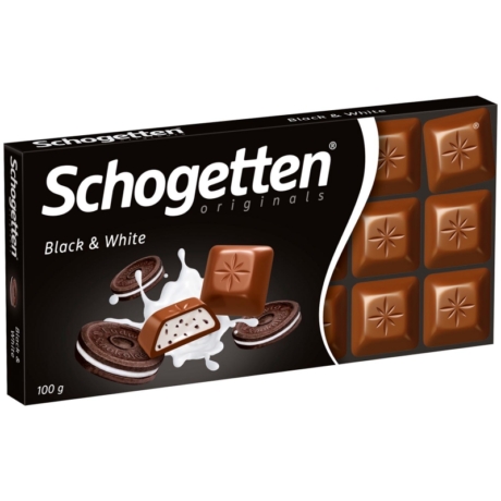 SCHOGETTEN Black & White ízű csokoládé 100gramm (minimum 7 db vásárolható mixben)
