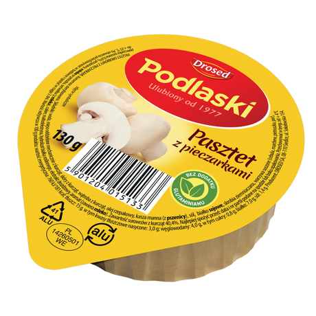 Podlaski Pástétom Gombával 130 gramm -darabár (12 darab/csomag)