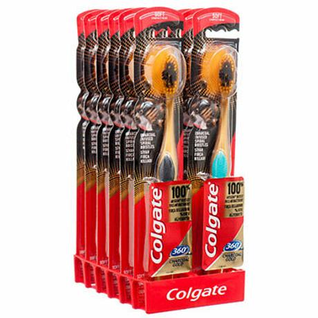 Colgate 360 ​​Charcoal Gold Soft fogkefe (12 darab/karton)