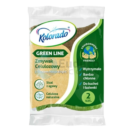 KOLORADO Cellulóz mosogatószivacs 2db Zöld (28darab/karton)