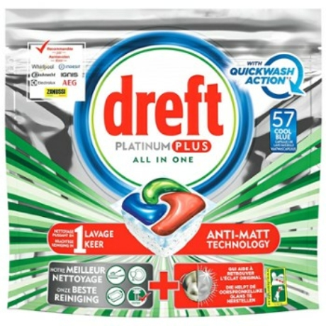 DREFT Mosogatógép kapszula 57db-os Platinum plus (4darab/karton)