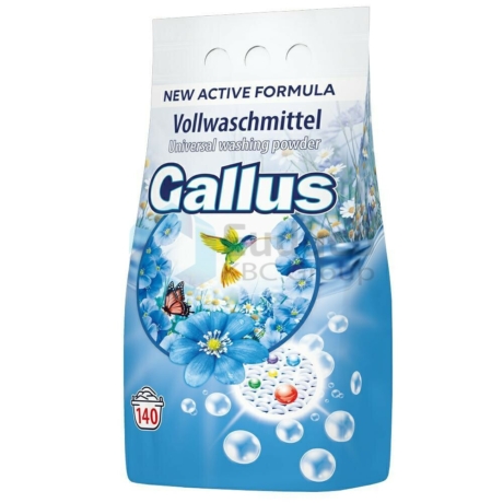 Gallus mosópor 9,1kg (140 mosás) Universal Új csomagolásban Aktív Formulával - darab ár 