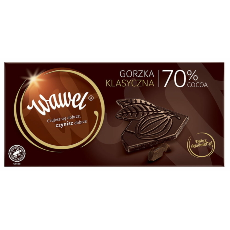 Wawel Prémium étcsokoládé 70% kakaó 100 g -darabár (15 db/karton)