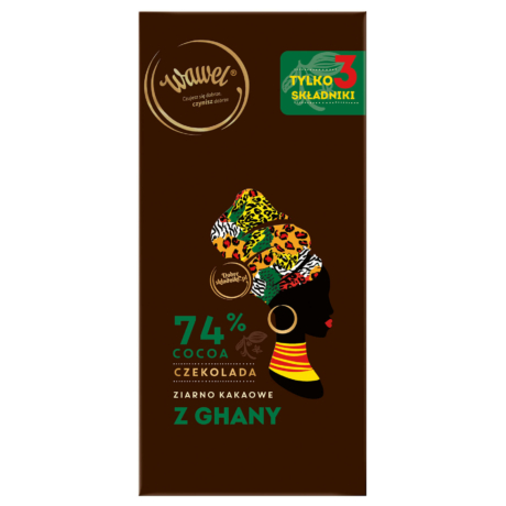 Wawel Keserű csokoládé 74% gabonával Ghánából 100g -darabár (15db/karton)