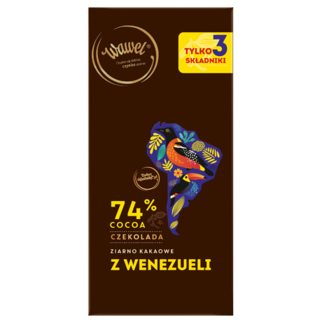 Wawel Keserű csokoládé 74% venezuelai gabonával 100g -darabár (15db/karton)