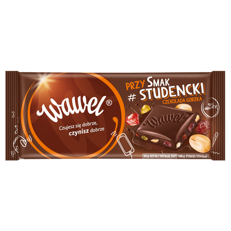 Wawel Diákcsemege étcsokoládé 100g -darabár (16db/karton)