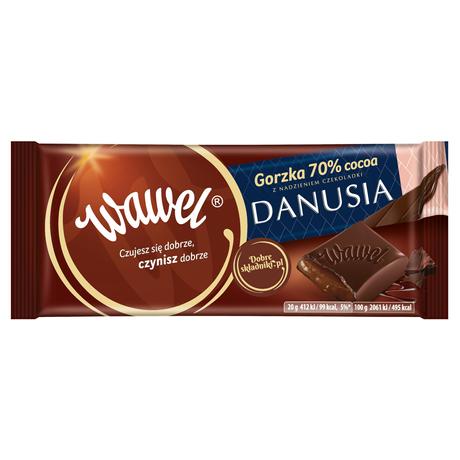 Wawel Danusia keserű csokoládé 70% 100g -darabár (16db/karton)