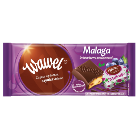 Wawel Malaga csokoládé 100 g -darabár (16db/karton)
