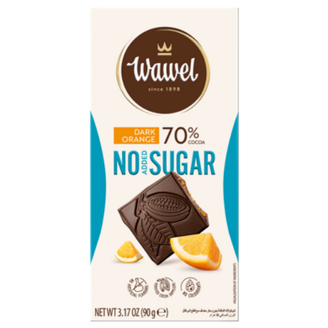 Wawel 70% Keserű csokoládé NARANCS DARABOKKAL hozzá adott cukor nélkül 90g -darabár (15db/karton)