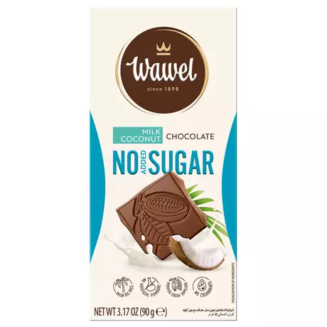 Wawel Kókuszos tejcsokoládé hozzá adott cukor nélkül 90g (15db/karton)