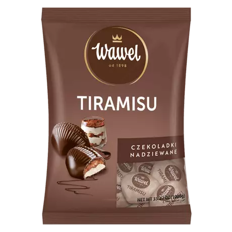 Wawel Tiramisu töltött Étcsokoládé 1kg (4db/karton) 4550-ft helyett