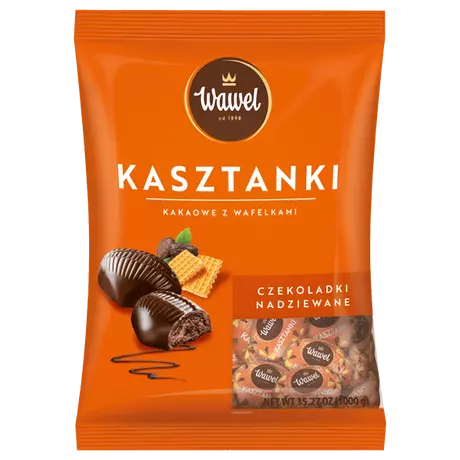 Wawel Kasztanki Gesztenyés  töltött csokoládé  1kg (4db/karton) 4550-ft helyett