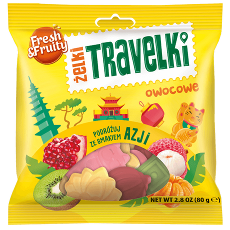 Wawel Travel Ázsia Gyümölcsös Zselés gumicukor 80g (20db/karton)