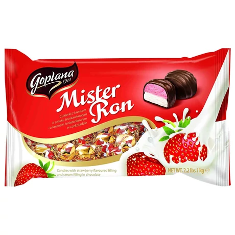 Colian Goplana MISTER RON  Eper és tejszín ízű csokis falatok 1kg(4x1kg/karton