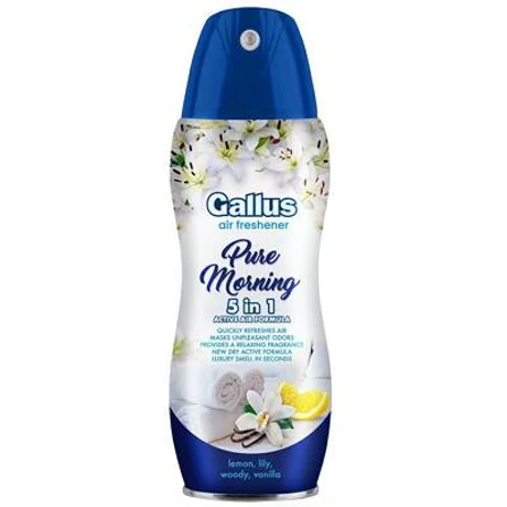 GALLUS Légfrissítő spray 5in1 300ml - Pure Morning - darabár (12db/karton)