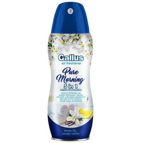 GALLUS Légfrissítő spray 5in1 300ml - Pure Morning - darab ár (12db-tól a termék darab ára; 640-ft)