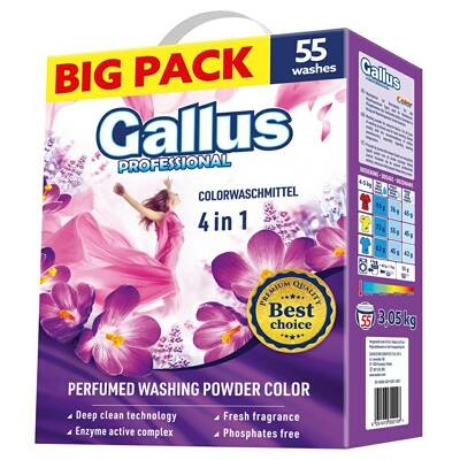 Gallus Professional Parfümös Koncentrált 4in1 3,05kg- Color(55 mosás) Darab ár(3db-tól a termék darab ára:1800-ft)