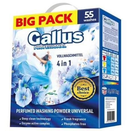 Gallus Professional Parfümös Koncentrált 4in1 3,05kg- Universal(55 mosás) Darab ár(3db-tól a termék darab ára:1800-ft)