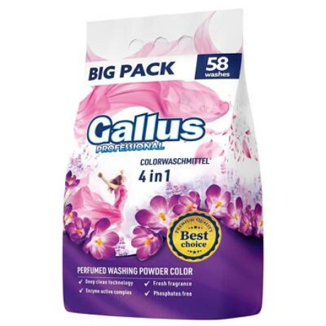 Gallus Professional Parfümös Koncentrált 4in1 3,2kg- Color(58 mosás) Darab ár(5db-tól a termék darab ára:1680-ft)