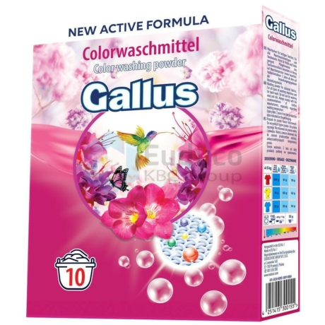 Gallus,mosópor 650g (10 mosás) color Új csomagolásban Aktív Formulával - darab ár(18db/karton)