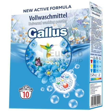 Gallus mosópor 650g (10 mosás) Universal Új csomagolásban Aktív Formulával - darab ár(18db/karton) 