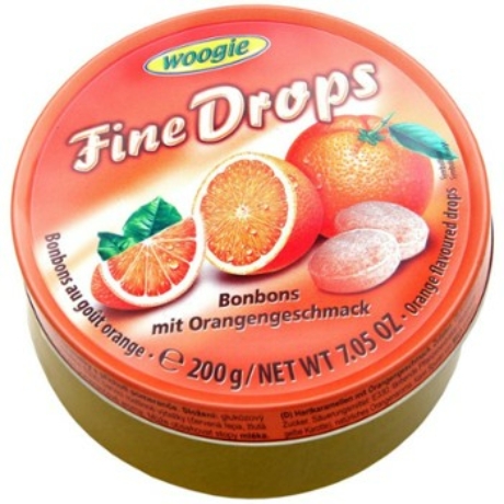 Woogie Fine Drops - Gyümölcs ízű kemény cukorka - 200g - Narancs - Darab ár 480-ft helyett most