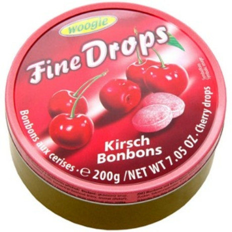 Woogie Fine Drops - Gyümölcs ízű kemény cukorka - 200g - Cseresznye - Darab ár 480-ft helyett most