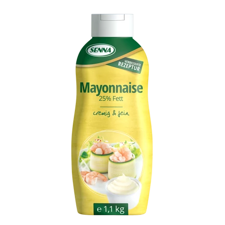 senna 25 %-os zsírtartalmú majonéz 1,1 kg-os kiszerelésben, 8 db/zsugor